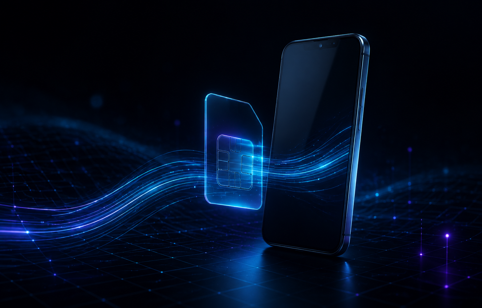 Celular conectado a um chip eSIM digital